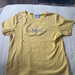 Soft Yellow Short Sleeve Tee Casual Cotton